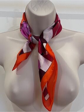 Equestrian Derby Horse Striped Silk Patterned Preppy Artsy Neck Scarf